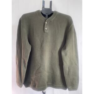Vintage Eddie Bauer Men’s 100% cotton olive green pullover sweater Size 2XL
